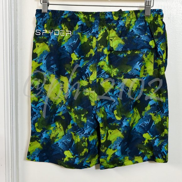Spyder BOYS Youth 2-piece Swim Set GREEN . - Picture 7 of 14